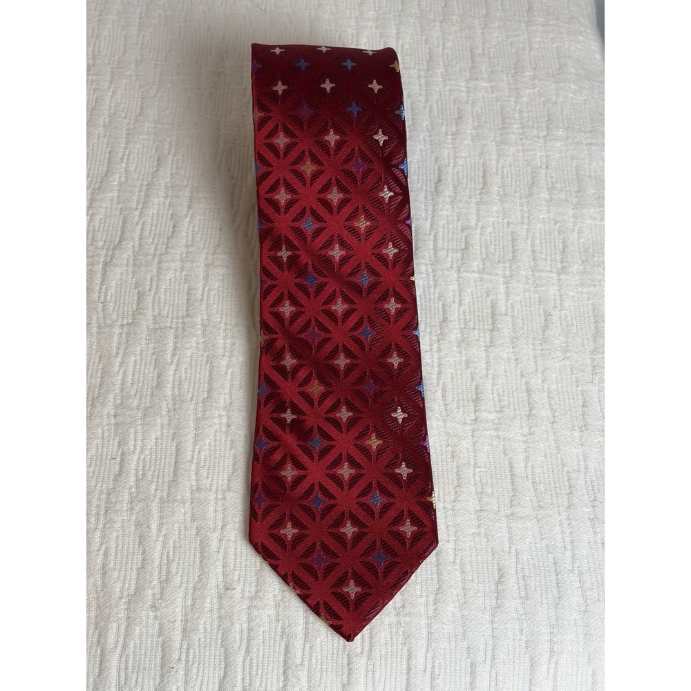 NWT!! XMI Platinum Tie Men's 100% Silk Red Long Big and Tall